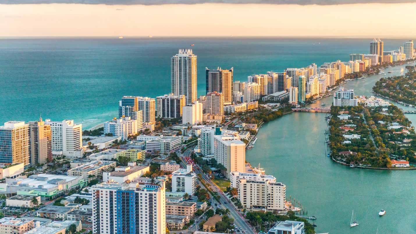 Miami Beach Florida aerial View