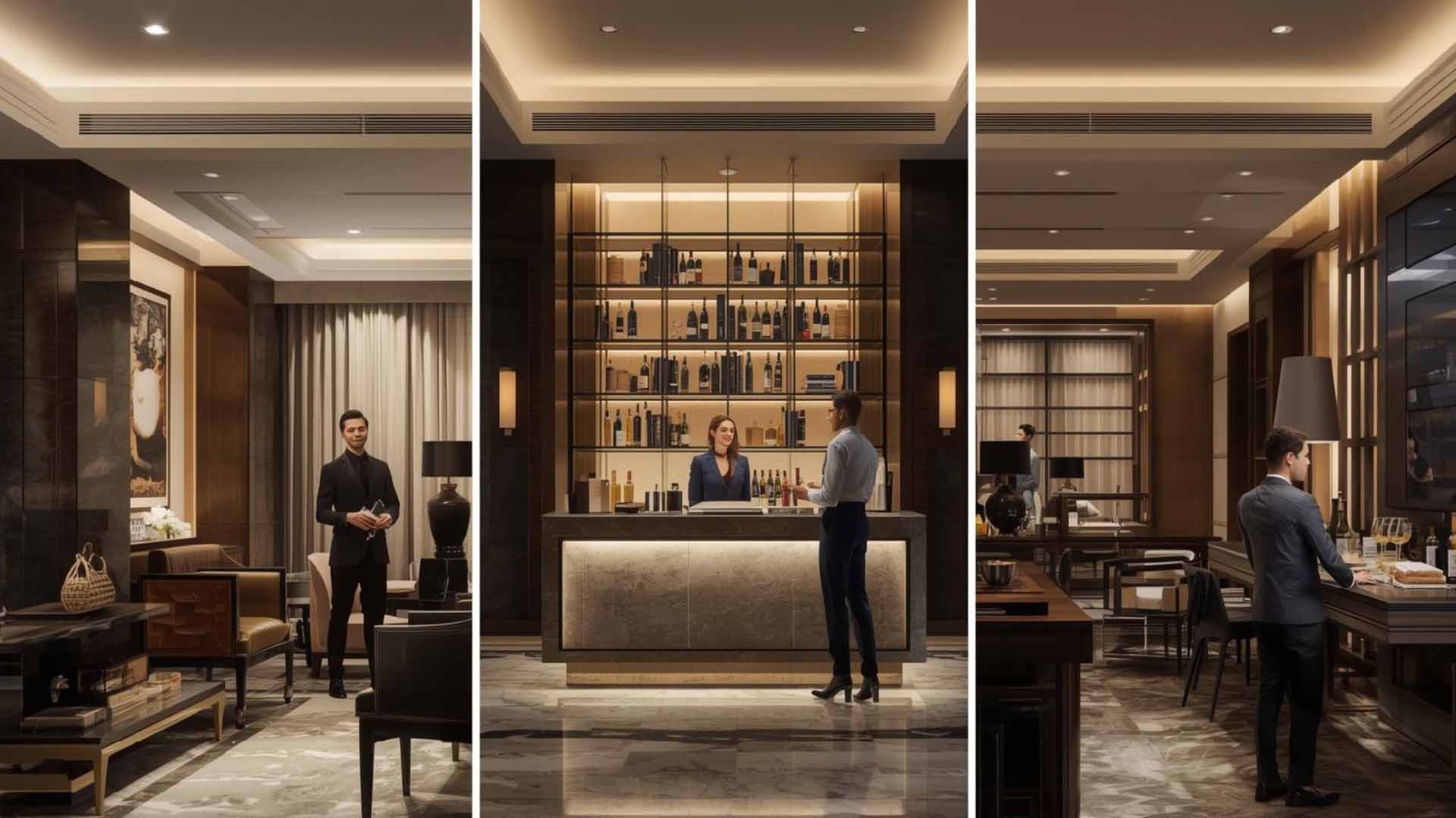 Hospitality-driven concierge service in a luxury hotel-style reception environment by Stratton Amenities