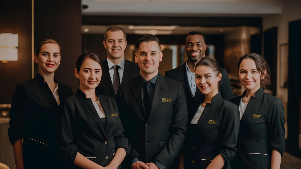 Condo concierge services including doorman, janitorial, and property support services in a luxury residential building